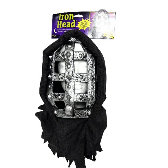 Medieval Grid Iron Faux Metal Cage Mask Fun World Vintage NOS NWT - Picture 4 of 11